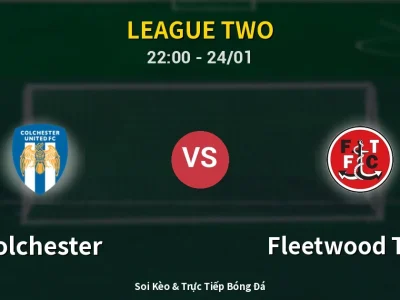Soi Kèo Colchester vs Fleetwood Town – 22:00 24/01 | Nhận Định, Dự Đoán Tỷ Số