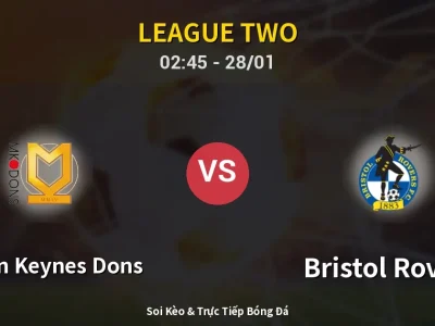 Kết Quả: Milton Keynes Dons 1-0 Bristol Rovers – Highlight & Bàn Thắng | League Two