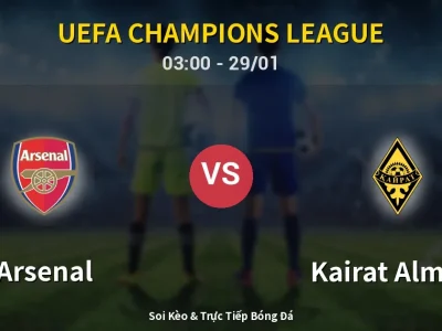 Kết Quả: Arsenal 3-2 Kairat Almaty – Highlight & Bàn Thắng | UEFA Champions League