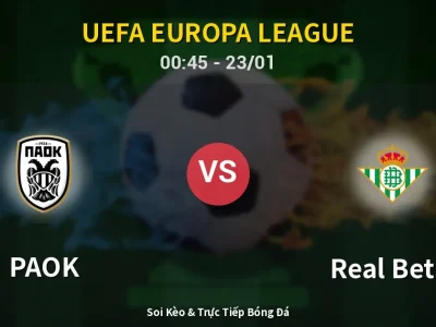 Kết Quả: PAOK 2-0 Real Betis – Highlight & Bàn Thắng | UEFA Europa League