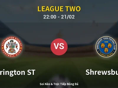 🔴 Trực Tiếp: Accrington ST 0-1 Shrewsbury – Link Xem League Two (Full HD)