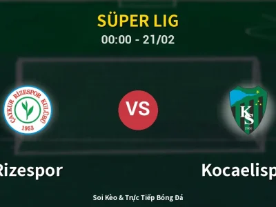 Kết Quả: Rizespor 2-0 Kocaelispor – Highlight & Bàn Thắng | Süper Lig