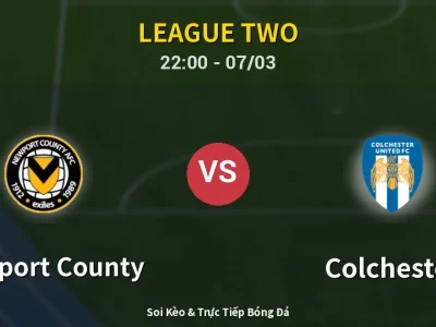Soi Kèo Newport County vs Colchester – 22:00 07/03 | Nhận Định, Dự Đoán Tỷ Số