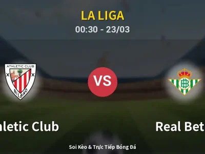 Kết Quả: Athletic Club 2-1 Real Betis – Highlight & Bàn Thắng | La Liga