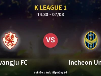 Kết Quả: Gwangju FC 3-2 Incheon United – Highlight & Bàn Thắng | K League 1