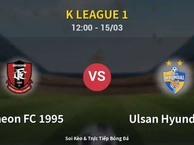 Soi Kèo Bucheon FC 1995 vs Ulsan Hyundai FC – 12:00 15/03 | Nhận Định, Dự Đoán Tỷ Số